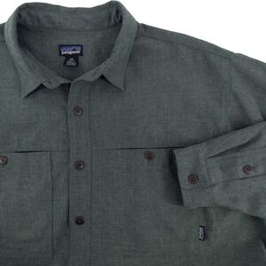 Vintage 1997 Patagonia Field Shirt Men's XXL Sage Green Button Long Sleeve 53152